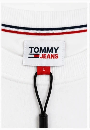 Witte nieuwe Tommy Jeans-sweater met label T.L – Origineel geborduurd logo – photo 2